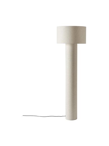 Lampada da terra beige Ron, Paralume: lino, Base della lampada: lino, Beige, Ø 47 x Alt. 149 cm