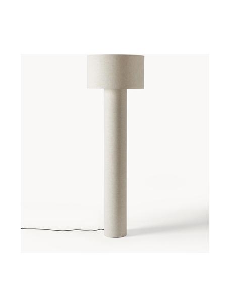 Lampada da terra Ron, Paralume: lino, Base della lampada: lino, Struttura: metallo, verniciato a pol, Beige chiaro, Alt. 149 cm