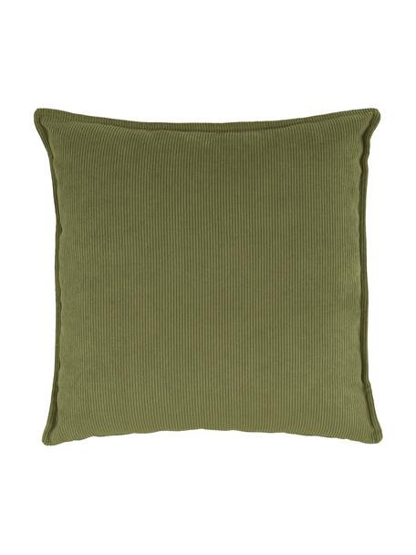 Cojín de pana sofá Lennon, Tapizado: pana (92% poliéster, 8% p, Pana verde, An 60 x L 60 cm