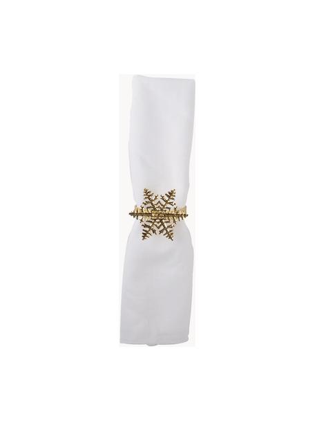 Sneeuwvlok servetringen Snowflake in 't goud, 4 stuks, Gecoat metaal, Goudkleurig, Ø 5 cm, H 4 cm