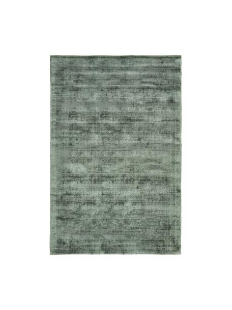 Handgeweven viscose vloerkleed Jane, Onderzijde: 100% katoen Het in dit pr, Groen, B 120 x L 180 cm (maat S)