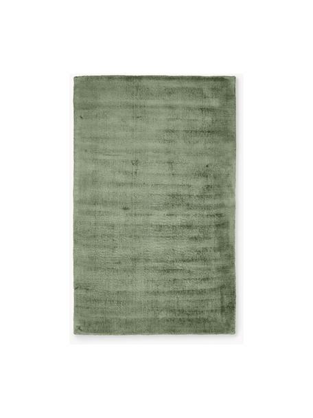 Tapis en viscose tissé main Jane, Vert foncé, larg. 120 x long. 180 cm (taille S)