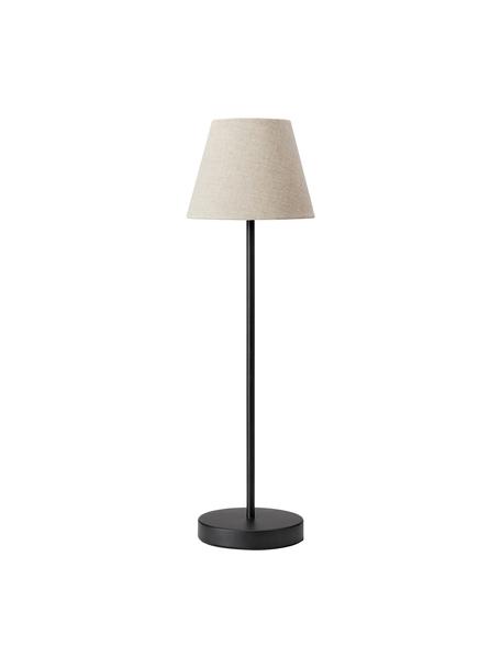 Grote tafellamp Cozy, Lampenkap: textiel, Beige, zwart, Ø 18 x H 63 cm