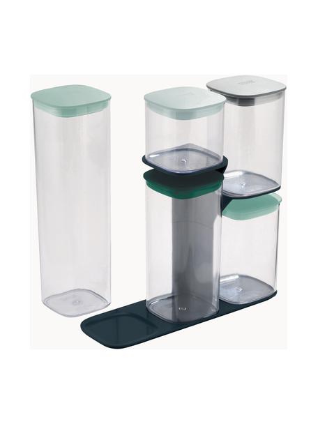 Set 6 contenitori Podium, Plastica SAN(Styrene Acrylic-Nitrile), silicone, plastica HIPS (High Impact Polystyrene), Verde trasparente, Set in varie misure