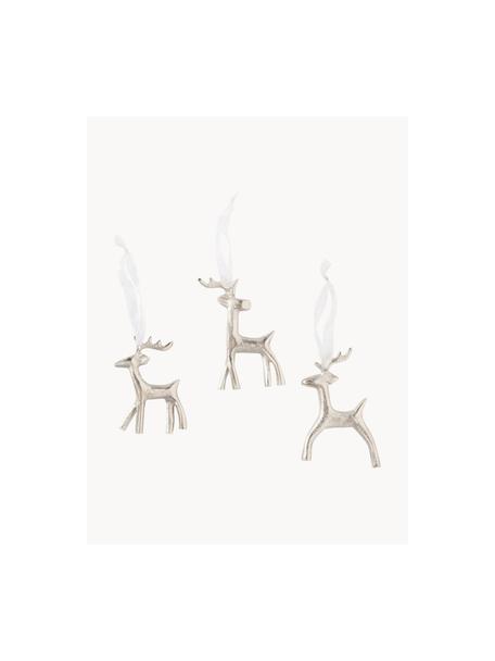 Kerstboomhangers Elvina, set van 3, Gecoat metaal, Zilverkleurig, B 9 x H 13 cm