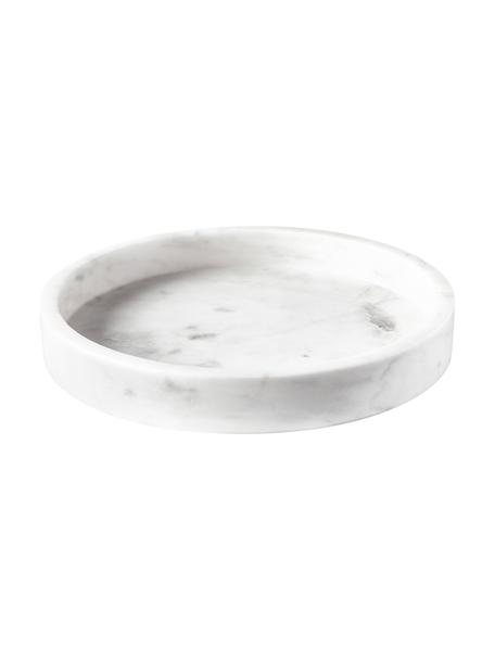 Rond decoratief marmeren dienblad Venice, Marmer, Wit, gemarmerd, Ø 25 cm