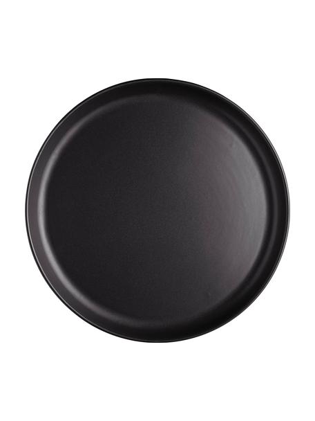 Mělký talíř z kameniny Nordic Kitchen, 4 ks, Kamenina, Matná černá, Ø 25 cm