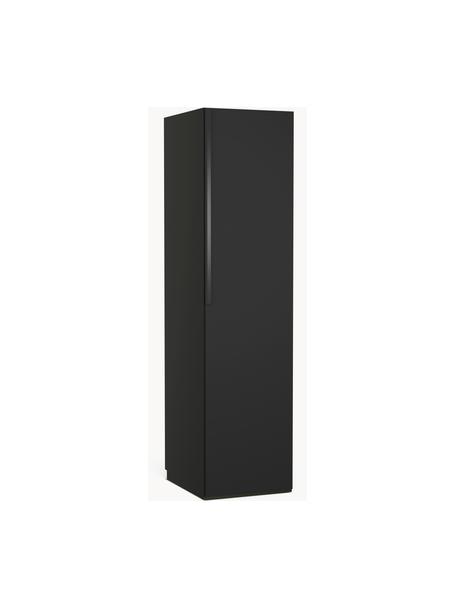 Armario modular Leon, 1 puerta (50 cm), diferentes variantes, Estructura: tablero aglomerado revest, Negro, Interior Basic (An 50 x Al 200 cm)