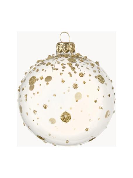 Bombka Golden Spots, 6 szt., Transparentny, odcienie złotego, Ø 8 cm
