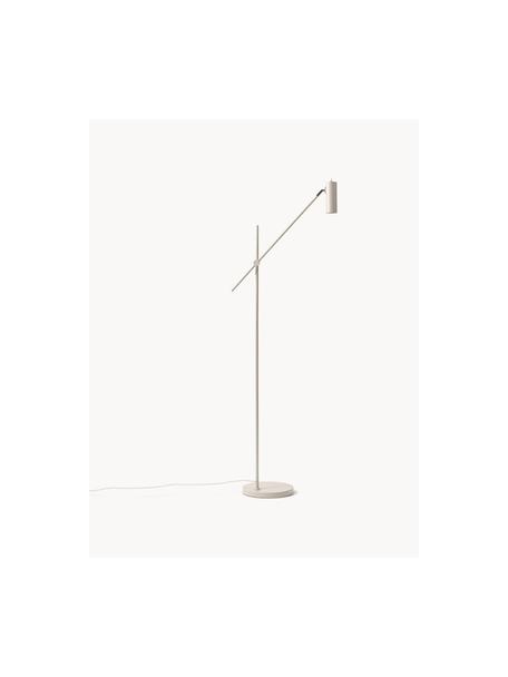 Lámpara de lectura Cassandra, Pantalla: metal con pintura en polv, Cable: cubierto en tela, Beige mate, Al 152 cm