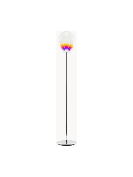 Grand lampadaire LED soufflé bouche Stellar Nebula, intensité lumineuse variable, Transparent, argenté, haut. 190 cm