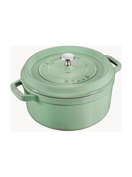 Kulatý pekáč z litiny La Cocotte, Smaltovaná litina, Šalvějově zelená, lesklá, Ø 24 cm, V 15 cm, 3,8 l