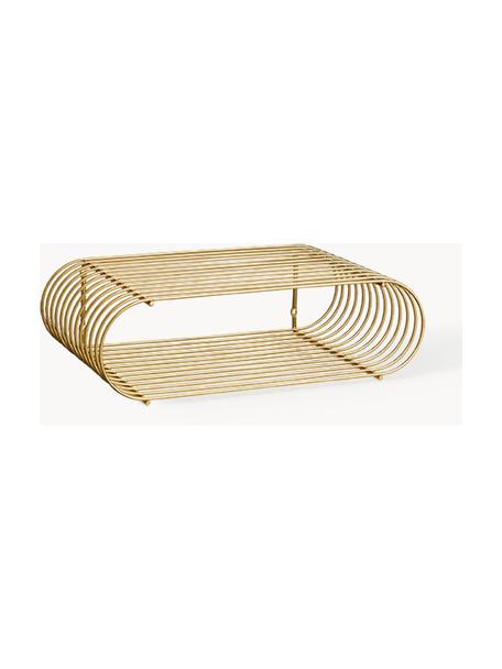 Półka ścienna z metalu Curve, Metal mosiądzowany, Odcienie złotego, S 40 x W 12 cm