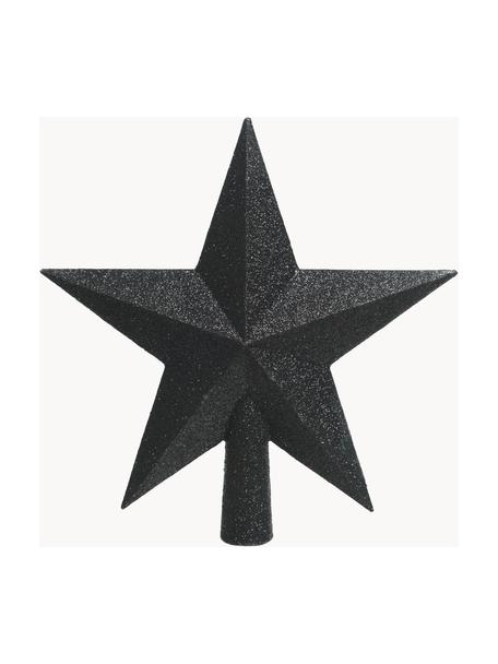 Nerozbitná špice na vánoční stromeček Morning Star, Ø 19 cm, Umělá hmota, třpytky, Lesklá černá, Š 19 cm, V 19 cm