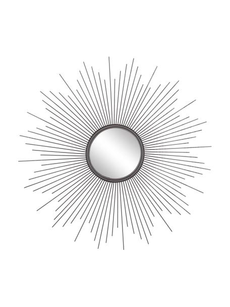 Espejo sol de metal Ella, Espejo: cristal, Negro, Ø 104 x F 3 cm