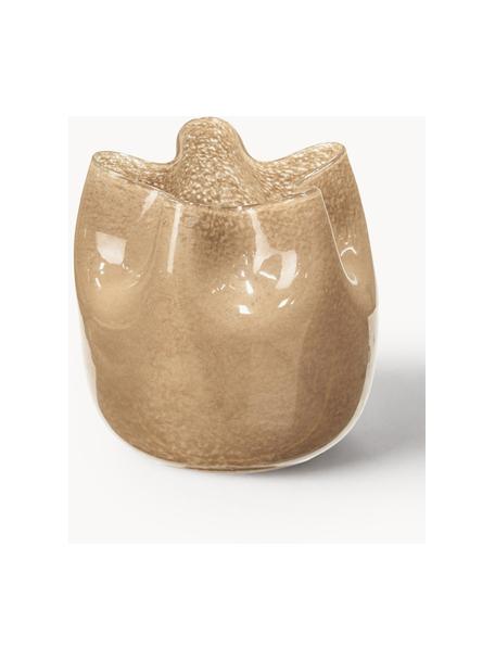 Mundgeblasene Vase Esther, H 20 cm, Glas, mundgeblasen, Beige, Ø 20 x H 20 cm