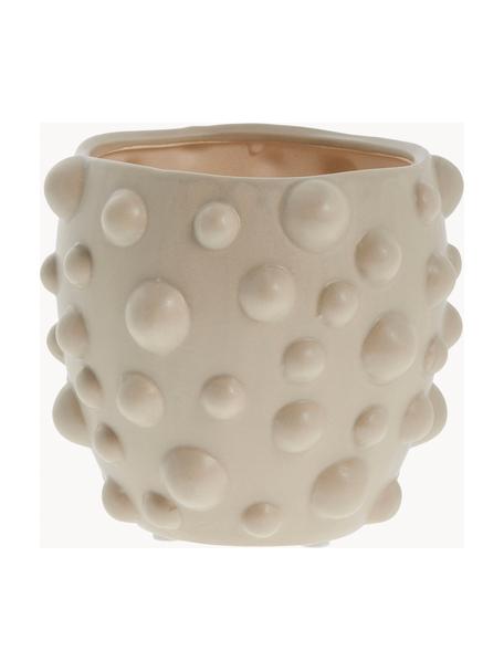 Cache-pot céramique Doelle, Céramique, Beige clair, Ø 15 x haut. 12 cm