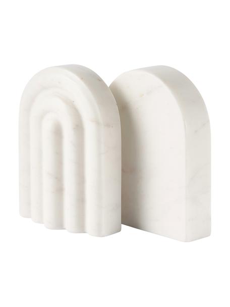 Marmor-Buchstützen Malie, 2 Stück, Marmor, Weiß, marmoriert, B 12 cm x H 16 cm