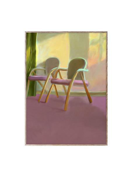 Poster Waiting Room, 210 g mattes Hahnemühle-Papier, Digitaldruck mit 10 UV-beständigen Farben, Altrosa, Hellgrün, B 30 x H 40 cm