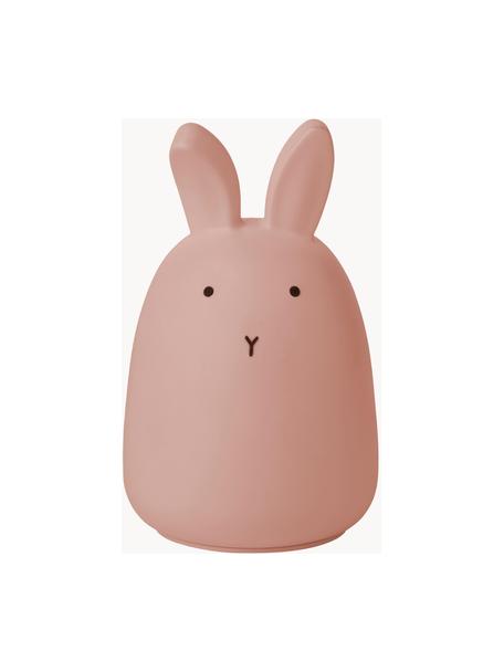Lampa dekoracyjna LED Winston Rabbit, 100% silikon, Blady różowy, Ø 11 x W 14 cm