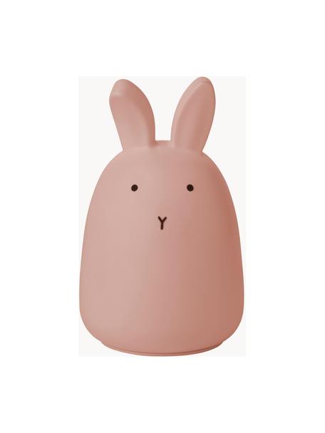 Figura luminosa LED Winston Rabbit, Silicona, Rosa palo, Ø 11 x Al 14 cm