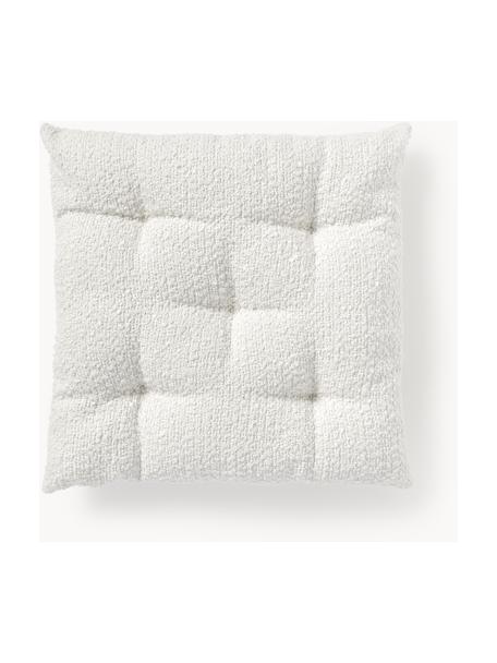 Coussin de chaise en tissu bouclé Bellamie, 2 pièces, Blanc, larg. 40 x long. 40 cm