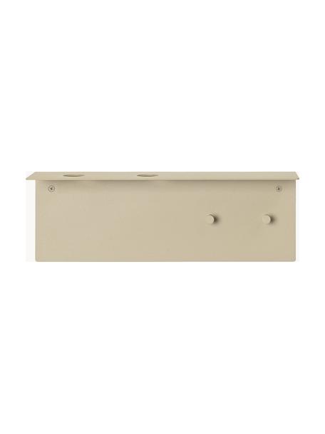 Étagère murale de salle de bain en métal Dora, Acier inoxydable, revêtement par poudre, Beige clair, mat, larg. 35 x haut. 12 cm