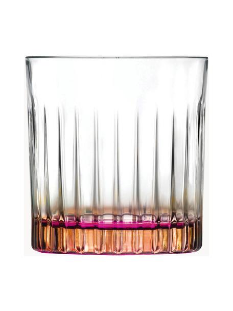 Dvojfarebné krištáľové poháre Gipsy, 6 ks, Krištáľové sklo Luxion, Priehľadná, odtiene medenej, ružová, Ø 8 x V 9 cm, 360 ml