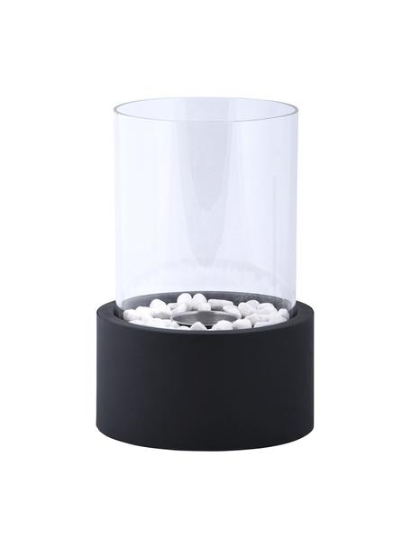 Bioethanol-Tischkamin Damin, Sockel: Metall, beschichtet, Schwarz, Transparent, Ø 19 x H 27 cm