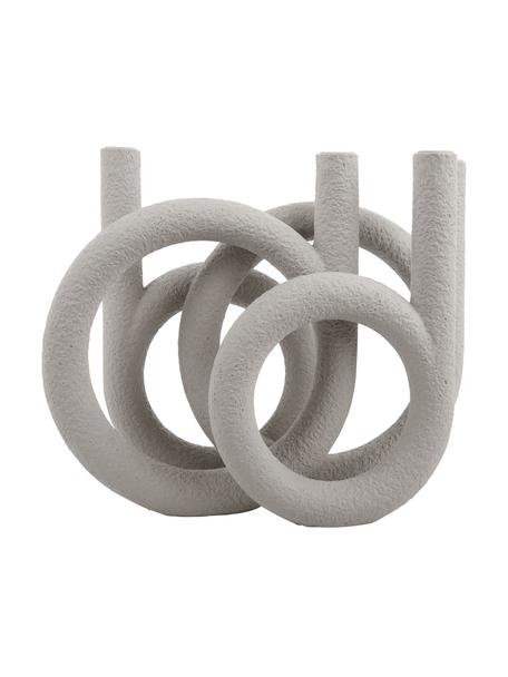 Świecznik Ring, Poliresing, Jasny szary, S 38 x W 30 cm