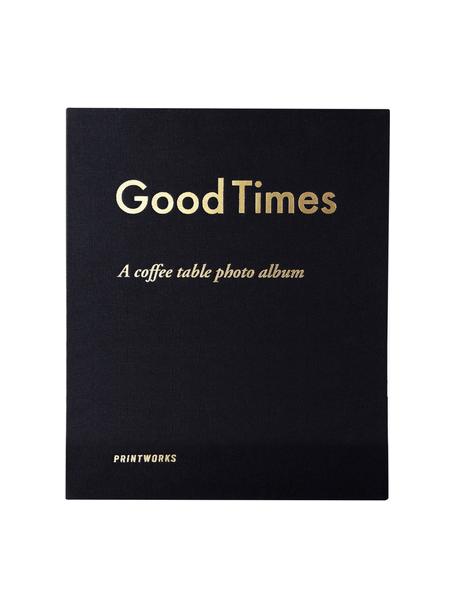 Fotoalbum Good Times, 55% grijs karton, 18% polyester, 15% papier, 2% katoen

Dit product is gemaakt van duurzaam geproduceerd, FSC®-gecertificeerd hout., Zwart, goudkleurig, Ø 32 x H 26 cm
