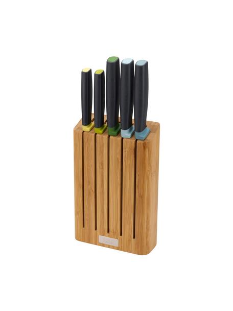 Bloc avec 5 couteaux de cuisine Elevate, Brun clair noir, multicolore, Lot de différentes tailles