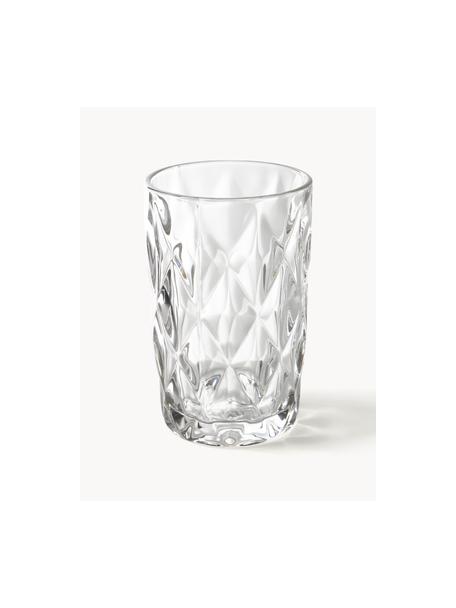 Verres à long drink avec motif texturé Colorado, 4 pièces, Verre, Transparent, Ø 8 x haut. 13 cm, 310 ml
