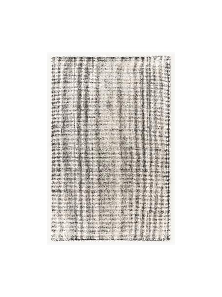 Ručně tkaný koberec s nízkým vlasem Mansa, 56 % vlna s certifikací RWS, 44 % viskóza, Černá, krémově bílá, Š 120 cm, D 180 cm (velikost S)