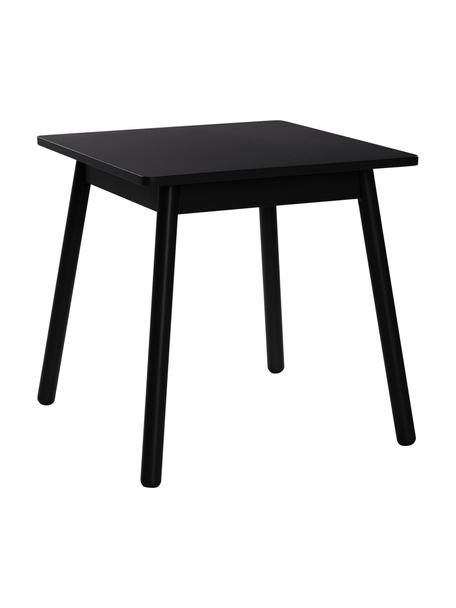 Houten kindertafel Kinna Mini in zwart, Grenenhout, MDF, Hout, zwart gelakt, B 50 x H 50 cm