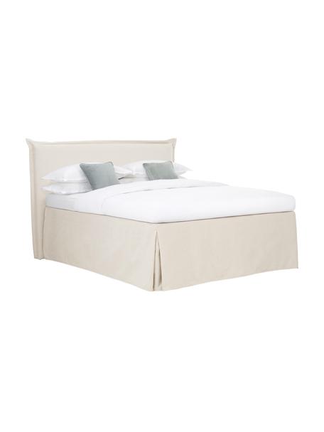 Letto boxspring premium Violet, Materasso: nucleo a 5 zone di molle , Piedini: legno massiccio di betull, Tessuto beige, Larg. 160 x lung. 200 cm, grado di durezza H3