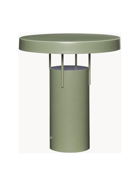 Lámpara de mesa para exterior LED regulable táctil Bring Me, Acero recubierto, Verde, Ø 25 x Al 28 cm