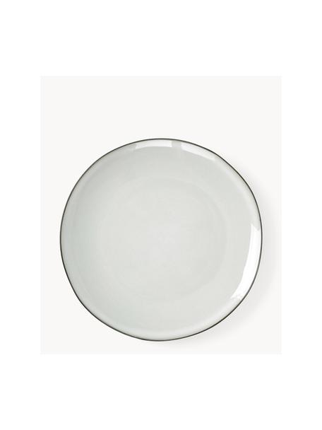 Ručne vyrobený plytký tanier z kameniny Thalia, 2 ks, Kamenina, Modrá, sivá, Ø 27 cm