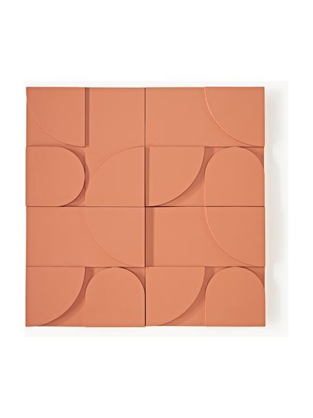 Set di 4 decorazioni da parete Massimo, Pannello di fibra a media densità (MDF), Terracotta, Larg. 80 x Alt. 80 cm