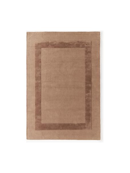 Tappeto in cotone tessuto a mano con motivo in rilievo Dania, 100% cotone certificato GRS, Marrone chiaro, Larg.160 x Lung. 230 cm  (taglia M)