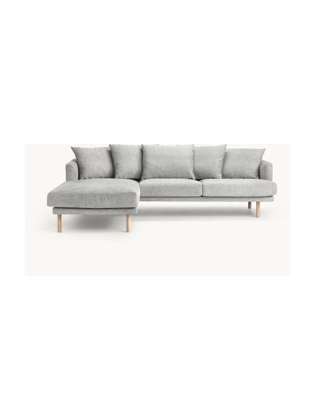 Ecksofa Adrian (3-Sitzer), Bezug: 47 % Viskose, 23 % Baumwo, Gestell: Sperrholz, Webstoff Hellgrau, B 255 x T 182 cm, Eckteil links