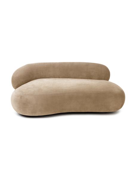 Sofa w kształcie nerki Alba (2-osobowa), Tapicerka: 97% poliester, 3% nylon D, Stelaż: lite drewno świerkowe z c, Nogi: tworzywo sztuczne, Piaskowa tkanina, S 185 x G 114 cm, oparcie lewostronne