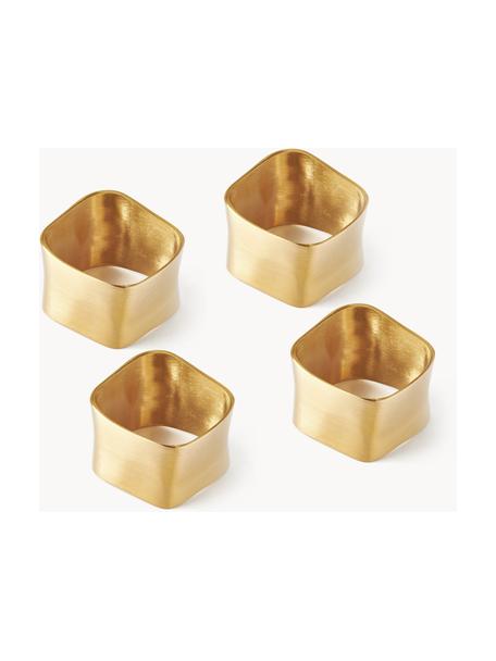 Krúžky na obrúsky Cuff, 4 ks, Potiahnutý kov, Odtiene zlatej, Š 5 x V 4 cm