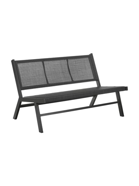 Záhradná lavička s plastovým výpletom Palina, Čierna, Š 121 x V 75 cm