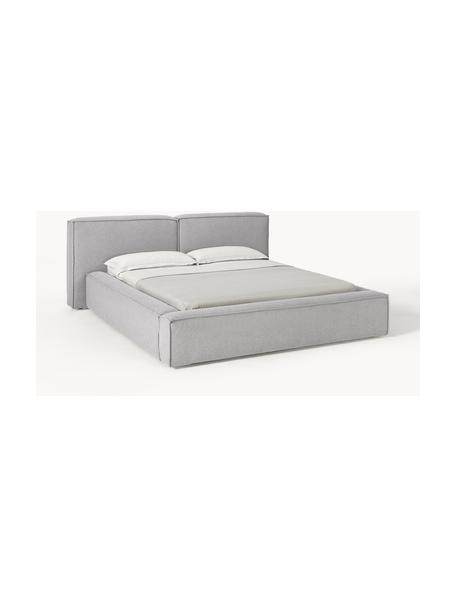 Gestoffeerd bed Lennon, Bekleding: 100% polyester Met 115.00, Frame: massief grenenhout, multi, Poten: hout, kunststof Dit produ, Geweven stof grijs, B 228 x L 243 cm (ligvlak 160 x 200 cm)