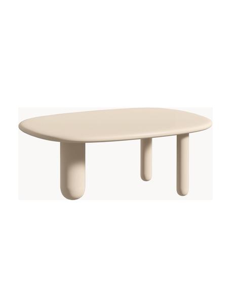 Table basse ovale Tottori, MDF, laqué, Bois, beige clair laqué, larg. 78 x prof. 54 cm