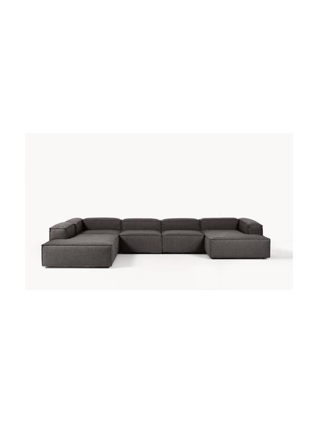 Sofá rinconera modular Lennon, Tapizado: 100% poliéster Alta resis, Estructura: madera contrachapada de p, Patas: plástico Este producto es, Tejido gris antracita, An 418 x F 269 cm, chaise longue izquierda