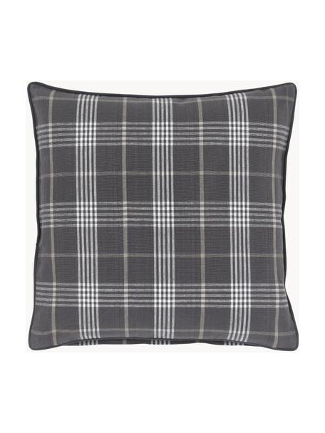 Housse de coussin gris foncé à carreaux Stirling, 100 % coton, Multicolore, larg. 45 x long. 45 cm