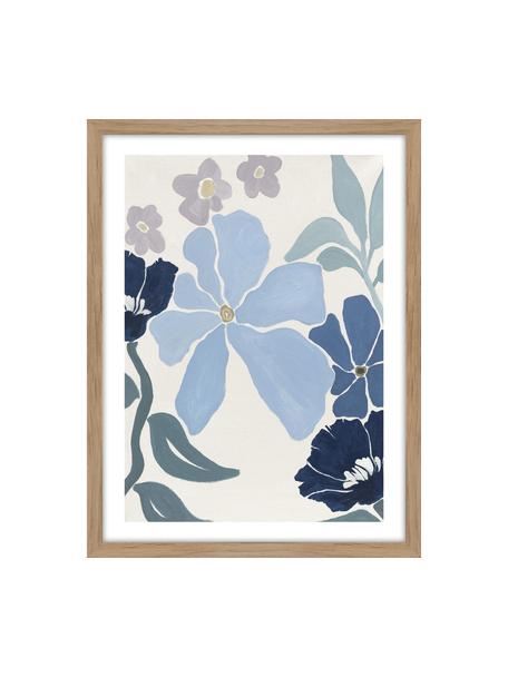 Ingelijste digitale print This Season 2, Lijst: eikenhout, Off White, blauwtinten, Lavendel, B 30 x H 40 cm