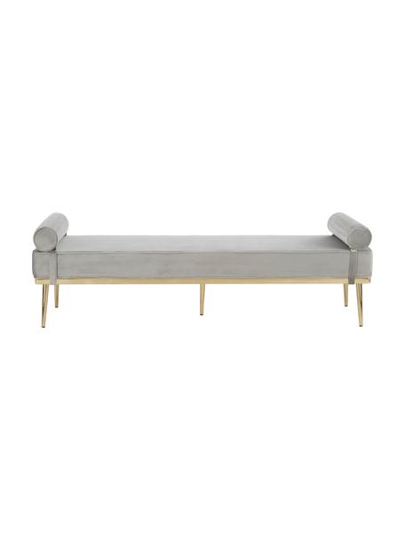 Chaise longue letto singolo in velluto grigio Aurora, Rivestimento: velluto (copertura in pol, Gambe: metallo rivestito, Velluto grigio, Larg. 180 x Alt. 42 cm